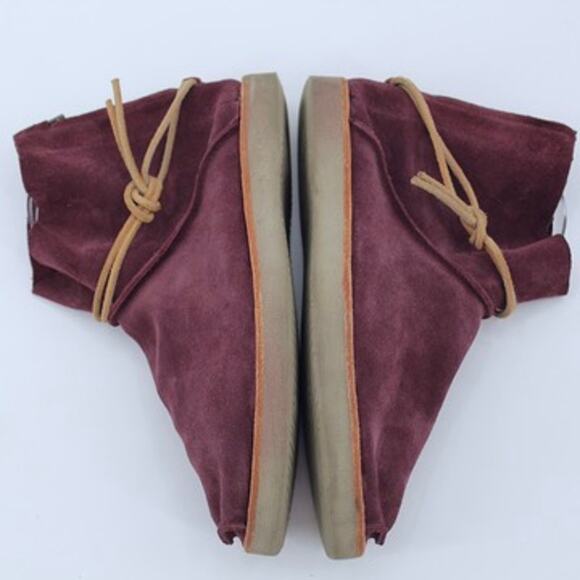 Satorisan Silverlake Suede Ankle Booties Tie Moccasins Purple Size 38 US 7.5 - Picture 5 of 9